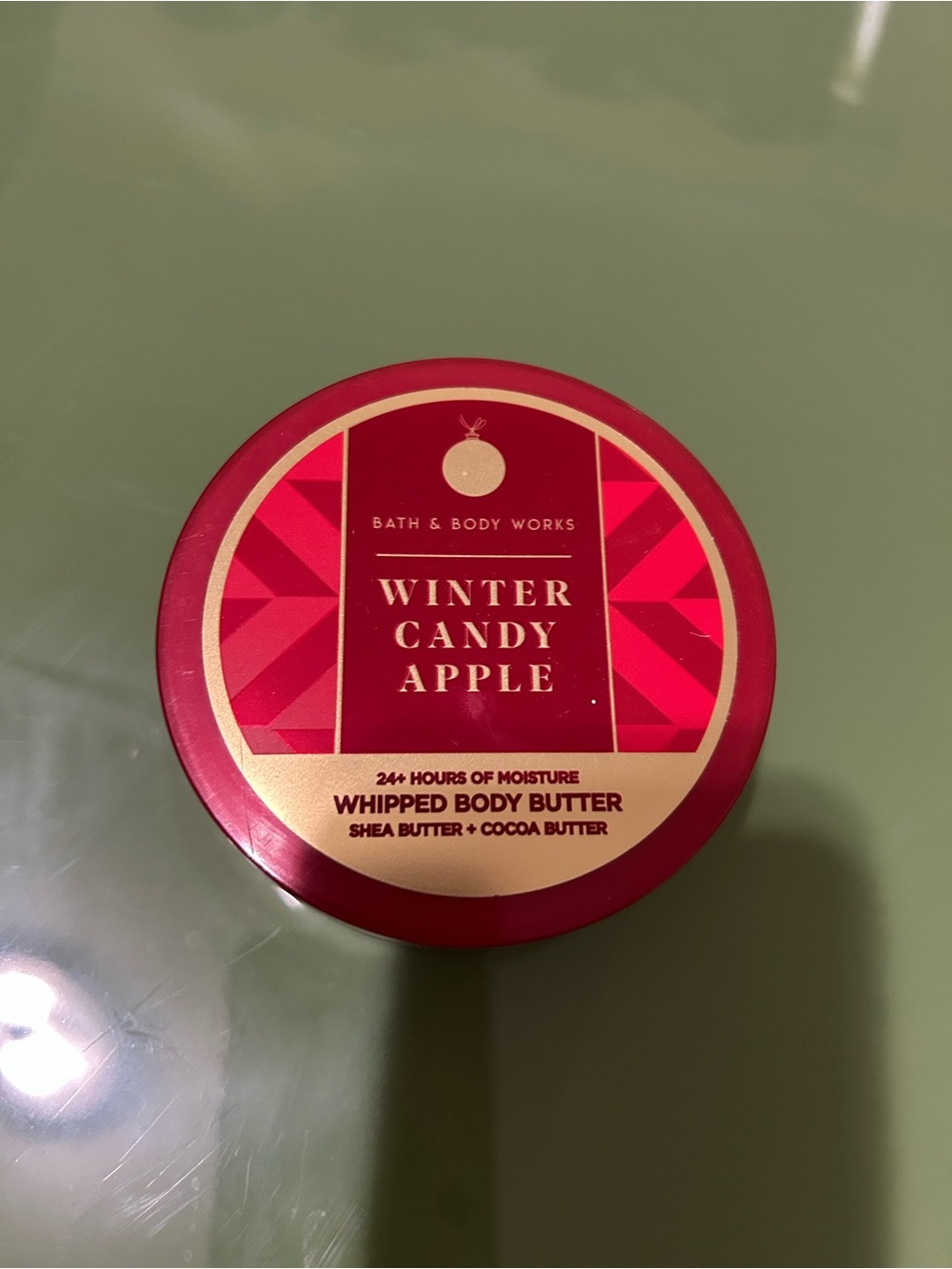 Bath & Body Works Winter Candy Apple Whipped Body Butter - Red & Gold